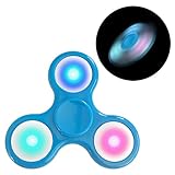 Mianova LED Hand Finger Spinner Fidget Pocket Anti Stress Konzentration Spielzeug Finger Stresslöser für EDC ADS ADH Angstzustände Erwachsene Kinder Aqua - 