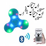 Nibesser Fidget Spinner LED Light Fidget Toys Bluetooth Lautsprecher Finger Spielzeug für Kinder und Erwachsene 1 Stück (Blau)