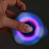 Luomike LED Licht Fidget Hand Spinner Finger Gyro Spielzeug für Autismus EDC Bremskraftbegrenzer Entlastet und Entspannung (Blau)