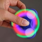 ALISIAM 8 Farbe wählen fidget spinner LED bunt leuchtend Finger Spinner Spielzeug Fidget toys Geschenke für Kinder und Erwachsene (Marineblau) - 