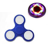 LED Fidget Spinner FeBite Tri Finger Spielzeug EDC Hand Toy Perfekt für Enhanced Concentration, Reduced Anxiety für Kinder und Erwachsene (LED blau) - 