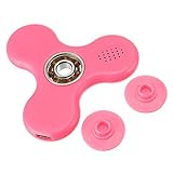 LED Musik Spinner,CAMTOA Bunte LED leuchtende Fidget Hand Spinner wiederaufladbare Bluetooth Lautsprecher Finger Spielzeug Toys,perfekt für ADD,ADHS,Angst und Autismus Erwachsene Kinder Geschenke Musik Rosa - 