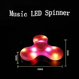 LED Musik Spinner,CAMTOA Bunte LED leuchtende Fidget Hand Spinner wiederaufladbare Bluetooth Lautsprecher Finger Spielzeug Toys,perfekt für ADD,ADHS,Angst und Autismus Erwachsene Kinder Geschenke Musik Rosa - 