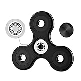 Fidget Spinner, Helect Fidget Spinner Hand schnelle Geschwindigkeit Edelstahl Kugellager mit Mit Aluminiumkörper Spielzeug (Tri-Spinner) - Schwarz -