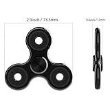 Fidget Spinner, Helect Fidget Spinner Hand schnelle Geschwindigkeit Edelstahl Kugellager mit Mit Aluminiumkörper Spielzeug (Tri-Spinner) - Schwarz -