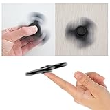 Fidget Spinner, Helect Fidget Spinner Hand schnelle Geschwindigkeit Edelstahl Kugellager mit Mit Aluminiumkörper Spielzeug (Tri-Spinner) - Schwarz -