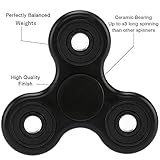 Cosy Zone Tri Fidget Hand Finger Spinner EDC ADHD Focus Spielzeug Ultra Durable High Speed Si3N4 Hybrid Keramik Lager 1-3 Mins Spins Nicht-3D bedruckt - Finger Spielzeug, großes Geschenk (Schwarz) - 