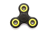 Mindrax Fidget Spinner | Hochwertiges Finger-Spielzeug mit High-Speed Keramik-Lager | 1-2 min Drehzeit (Schwarz/Gelb) - 