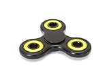 Mindrax Fidget Spinner | Hochwertiges Finger-Spielzeug mit High-Speed Keramik-Lager | 1-2 min Drehzeit (Schwarz/Gelb) - 