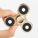 TeckLife Fidget Spinner Fokussier spielzeug bei Unruhe Erstklassige Qualität Fokus-Spielzeug für Kinder und Erwachsene Hilft gegen Stress, Angst, Langeweile, Unruhe (Metall-Gold) - 