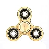 Techvibe 360 zappeln Spinner Anti tri-spinner hilft Focusing zappeln Toys Premium Qualität CNC Metallic Focus Spielzeug für Kinder & Erwachsene - Beste Stress Reducer lindert ADHD Angst Tri-Ball Gold - 