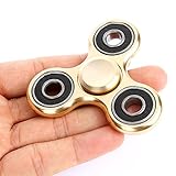 Techvibe 360 zappeln Spinner Anti tri-spinner hilft Focusing zappeln Toys Premium Qualität CNC Metallic Focus Spielzeug für Kinder & Erwachsene - Beste Stress Reducer lindert ADHD Angst Tri-Ball Gold - 