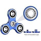 Oriental eLife Fidget Spinner, EDC Tri Finger Hand Metall Aluminium Legierung Spielzeug für Erwachsene Kind, Blau -