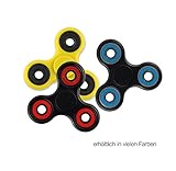Spinner Fidget Spielzeug für die Hand / Finger als Ablenkung aus Teilcarbon mit Drei / Trio Kugellager wie bei Inlineskates von TK Gruppe (gelb) - 
