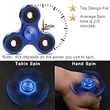 TeckLife Fidget Spinner Fokussier spielzeug bei Unruhe Erstklassige Qualität Fokus-Spielzeug für Kinder und Erwachsene Hilft gegen Stress, Angst, Langeweile, Unruhe und bei Keramik-Kugellager (Metall-Blue) - 