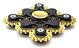 Edler Fidget Spinner 9 Zahnräder aus Metall lange Drehzeit bis 5 min + Metallbox Hand Toy Finger Spielzeug (schwarz) - 2