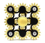 Edler Fidget Spinner 9 Zahnräder aus Metall lange Drehzeit bis 5 min + Metallbox Hand Toy Finger Spielzeug (schwarz) - 8