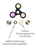 [kju] 42 Fidget-Spinner Metall Premium Hand-Spinner Testsieger Anti-Stress für Kinder und Erwachsene Finger-Spinner schwarz - 8