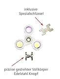 [kju] 42 Fidget-Spinner Metall Premium Hand-Spinner Testsieger Anti-Stress für Kinder und Erwachsene Finger-Spinner weiß - 7