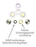 [kju] 42 Fidget-Spinner Metall Premium Hand-Spinner Testsieger Anti-Stress für Kinder und Erwachsene Finger-Spinner weiß - 8
