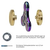 Hand Fidget Spinner Mehrfarbig Multicolor Rainbow, 8 Minuten Deutsche Lager Haltung Spinnere Metall, Fingertip Gyro EDC Tri Spinner (Runde) - 4