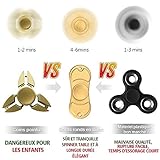 Fidget Spinner | Hand Spinner | infinitoo Fidget Spielzeug aus Messing | Spinner Gold Drehzeit 4-6 Minuten| Tolles Geschenk für Kinder und Erwachsene | Stresslöser Stress reduzierer | Perfekt für den Einsatz zu Hause, in Schulen, Picknick, Kindertagesstätten etc. - 3