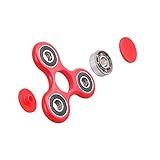 Oummit Hand Spinner Fluoreszierende Gyro Finger für Kinder und Erwachsene Anti-Angst Verringerung der Stress ideal zum Entspannen und zu konzentrieren. (Rot) -