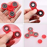 Oummit Hand Spinner Fluoreszierende Gyro Finger für Kinder und Erwachsene Anti-Angst Verringerung der Stress ideal zum Entspannen und zu konzentrieren. (Rot) -