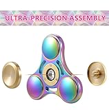 SEGURO Bunt Fidget Hand Spinner 4-6 Min Finger Spielzeug Titanlegierung Mehrfarbig Rainbow Tri-Spinner Fidget Toys EDC Focus Stress Reducer für Entlastet, Autismus, Zeit totschlagen, Entspannung - 